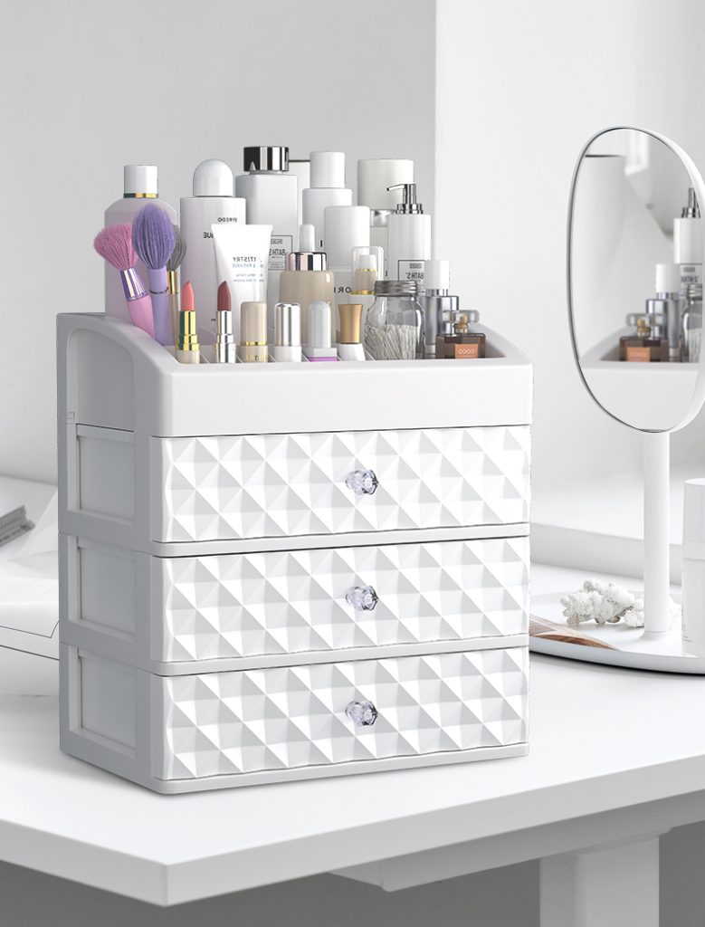 Waterproof Makeup Organizer With Drawers - StorageDelight