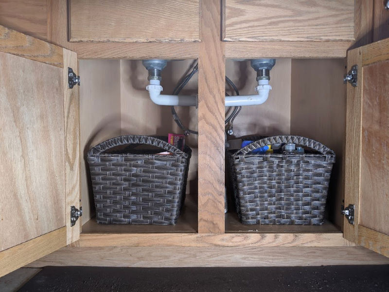 storage baskets as under sink organizers