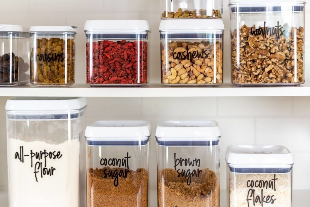 organized kitchen containers that stack