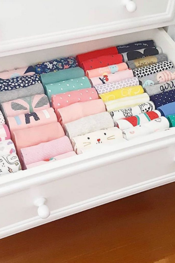 Organizing baby clothes