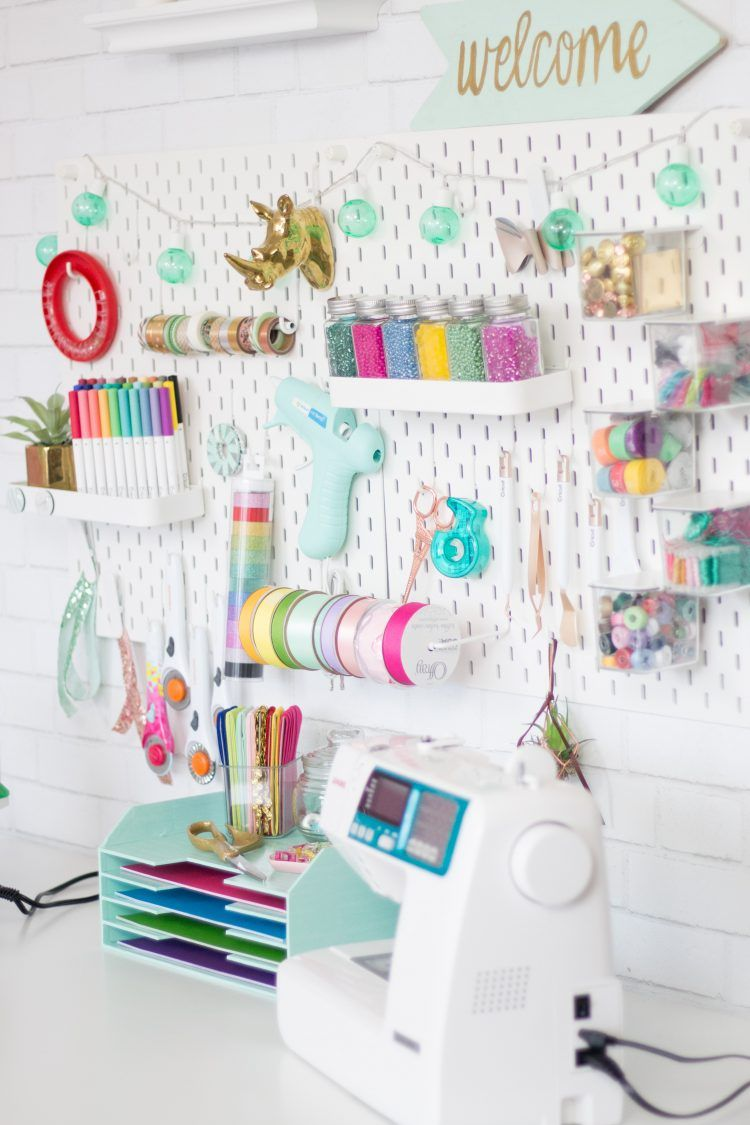 Pegboard for craft room