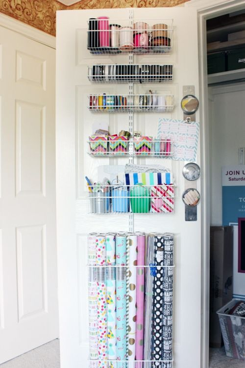 use door space to organize craft supplies